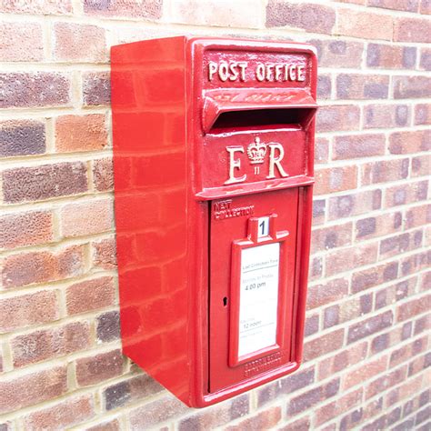 vintage red wall mounted metal post box|wall mounted post boxes b&q.